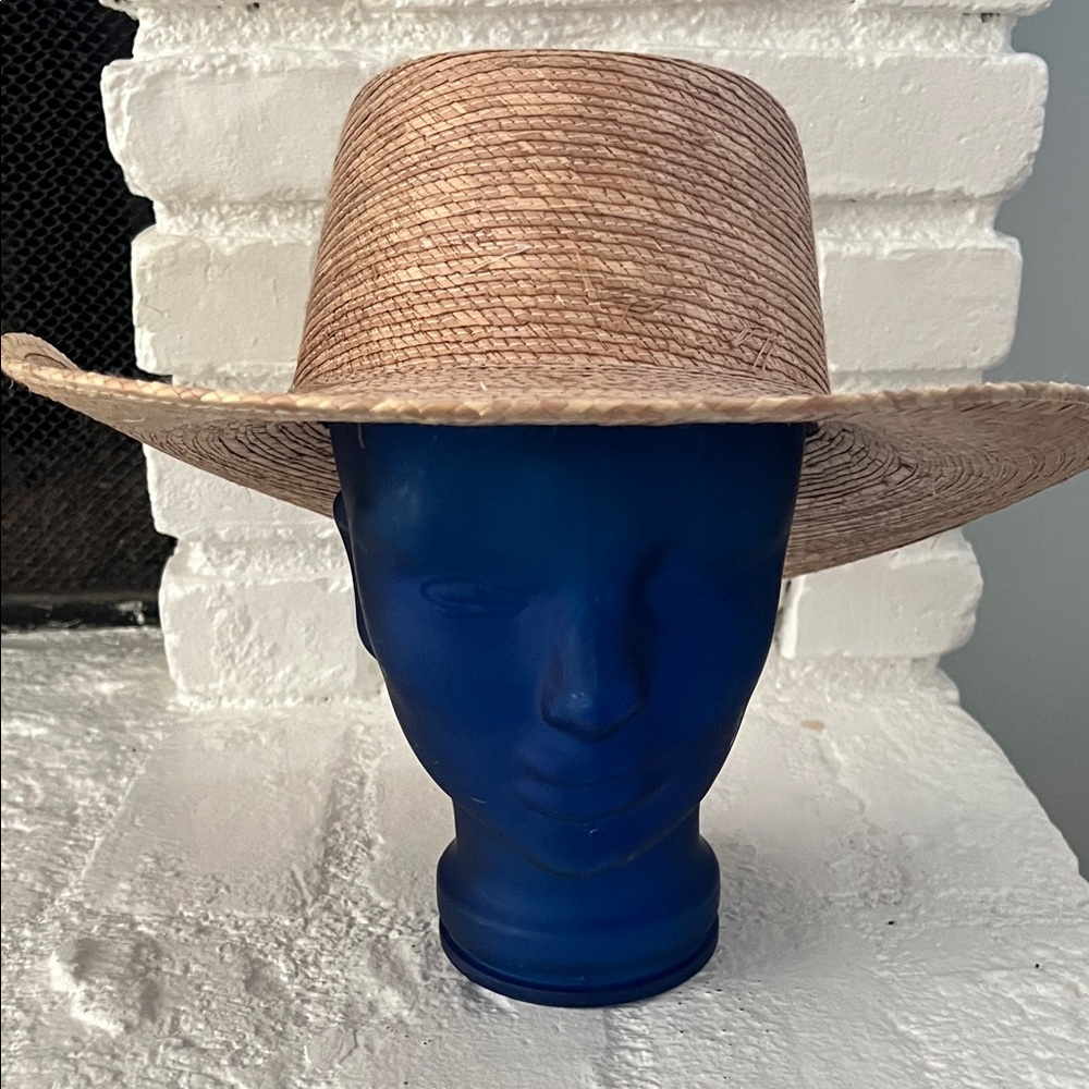 Straw Boater Hat - Natural Tan - Unbranded